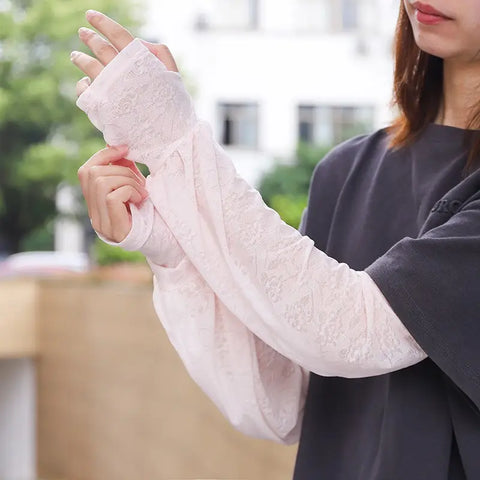 Breathable Lace Floral Arm Sleeves for Women