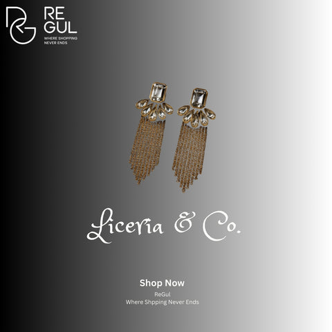 Luxury Crystal Drop Tassel Earrings – Gold Statement Jewelry