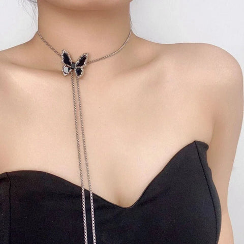 LALPINA Black Butterfly Necklace